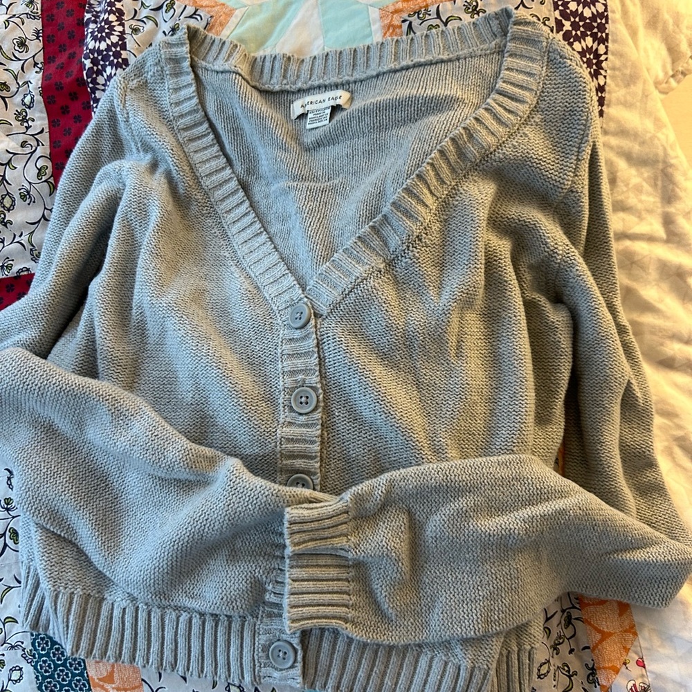 Gray size extra small button up cardigan American eagle like new
